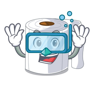 跳水字手纸滚墙矢量插图插画