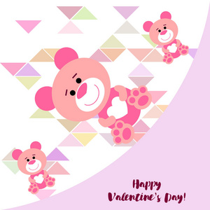 s Day, teddy bear, congratulation, vector background