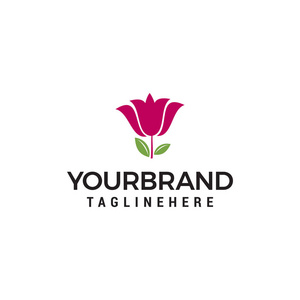 百合花标志矢量插图设计模板照片