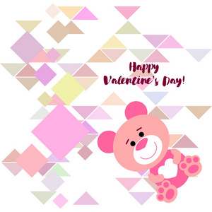 s Day, teddy bear, congratulation, vector background