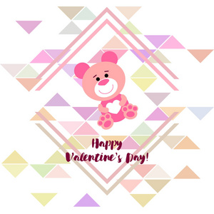 s Day, teddy bear, congratulation, vector background