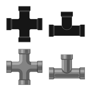 管子和管子标志的向量例证。管道和管线库存矢量图的采集