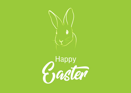 复活节快乐，有兔子卡片插图