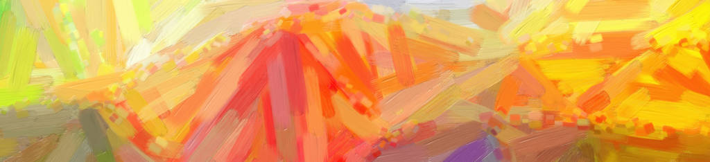 大刷子背景的橙色油画抽象插图。