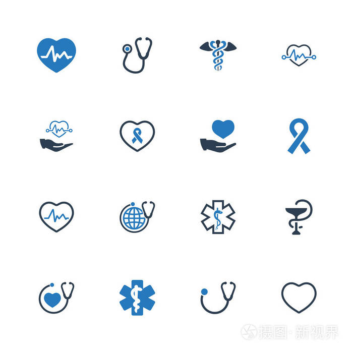 医疗保健符号蓝色版本