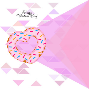 s Day, heart donut, greeting card, vector background