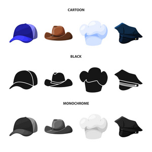 服装和帽子标志的向量例证。一套服装和贝雷帽库存向量例证