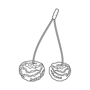 樱桃和干标识的矢量设计。一套樱桃和多汁的股票符号的网络