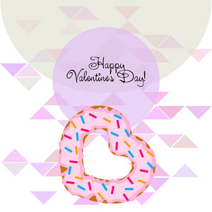 s Day, heart donut, greeting card, vector background