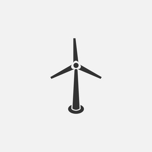 风力涡轮机图标生态矢量