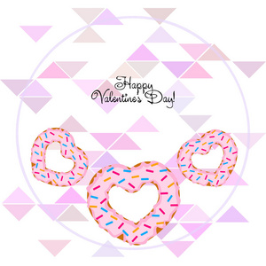 s Day, heart donut, greeting card, vector background