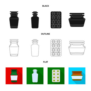 零售和医疗保健图标的独立对象。零售和健康股票向量的汇集例证