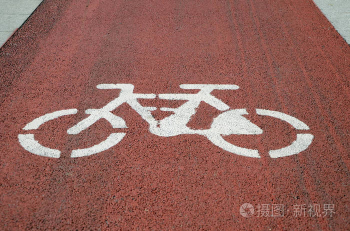 街道上的自行车道标志照片 正版商用图片18g5lc 摄图新视界