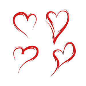 红心图标爱情人节偶像爱表情符号艺术设计矢量