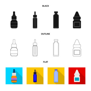 零售和医疗保健图标的矢量插图。收集零售和健康矢量图标的股票