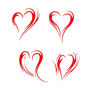 红心图标爱情人节偶像爱表情符号艺术设计矢量