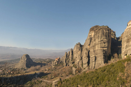 希腊的流星修道院。 一个美丽的旅游目的地。