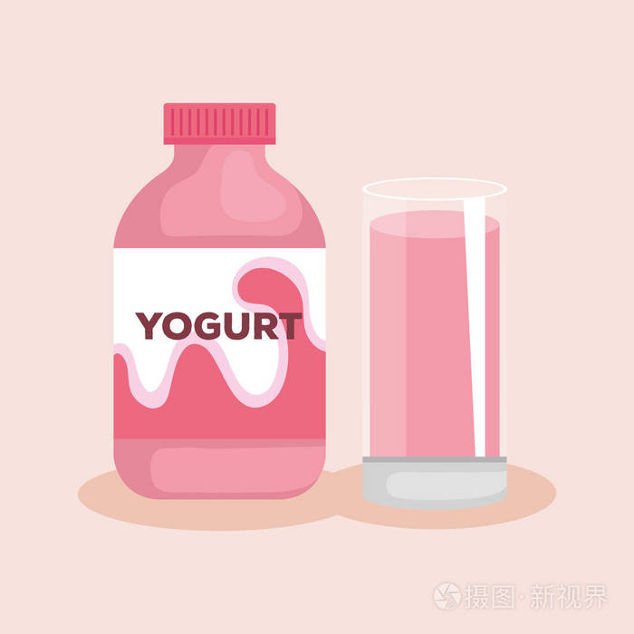 美味的瓶子酸奶图标