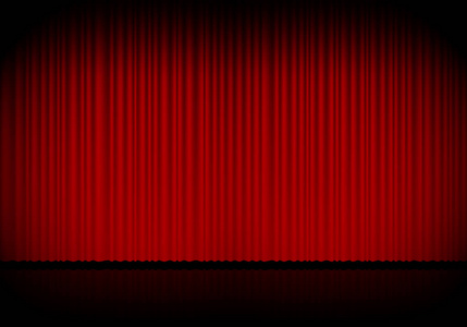 红幕歌剧电影院或剧院舞台窗帘