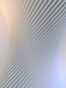 白色条纹建筑未来主义图案背景。 三维渲染图