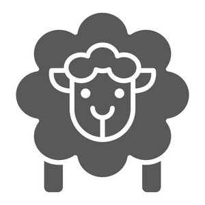 羊的字形绵羊字形图标, 羊毛和动物, 羊肉标志, 矢