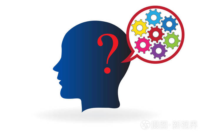 解决方案的智能大脑思维标志向量