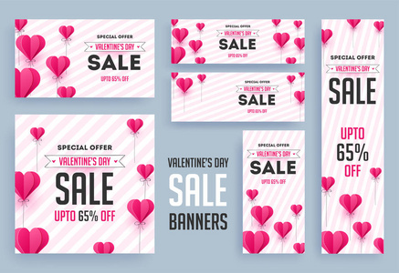 s Day sale header and poster set with 65 discount offer and dec