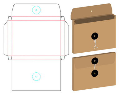 箱体包装模切模板设计。 3D模拟