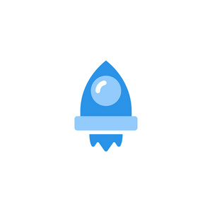 火箭图标矢量蓝色单色