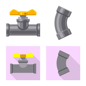 管和管符号的矢量设计。用于 web 的管道和管线库存符号集