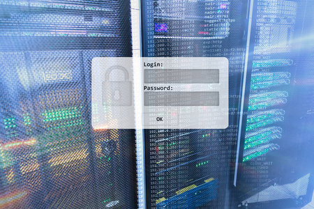 服务器机房登录和密码请求数据访问和安全