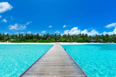 马尔代夫热带岛屿，白色沙滩和海水
