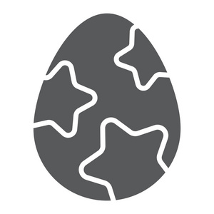 复活节彩蛋标志图标, 复活节和食物, 鸡蛋标志, 矢量图形, 白色背景上的固体图案