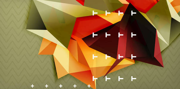 矢量三角形3d 几何形状背景, 现代海报设计