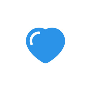 心脏图标矢量蓝色单色