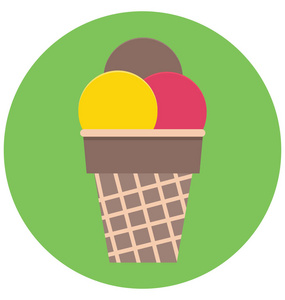 冰淇淋颜色隔离矢量图标，可以很容易地修改或编辑