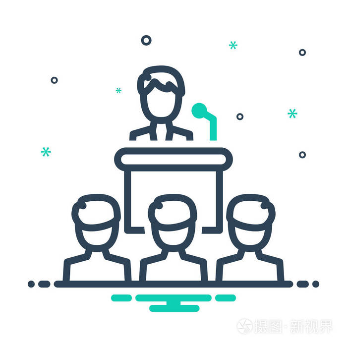 混合颜色图标的会议惯例