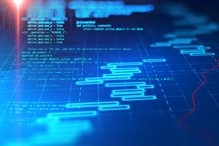 软件开发人员和计算机脚本的编程代码抽象技术背景