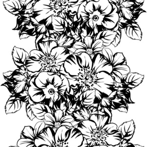 黑白复古花图案背景矢量插图