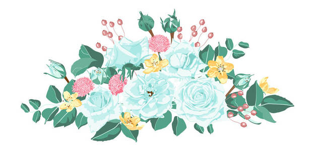 玫瑰花束为质朴的婚礼设计
