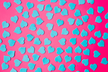 s day background with blue hearts. Closeup