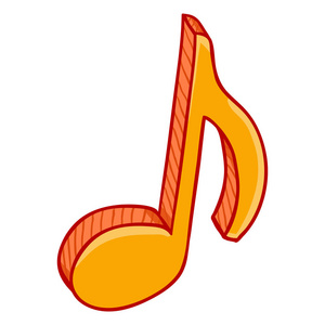 矢量单卡通金曲第八音符图标.照片