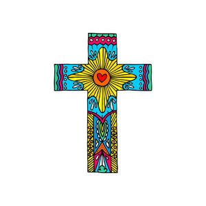 涂鸦和设计元素在里面. 基督教和圣经象征.照片