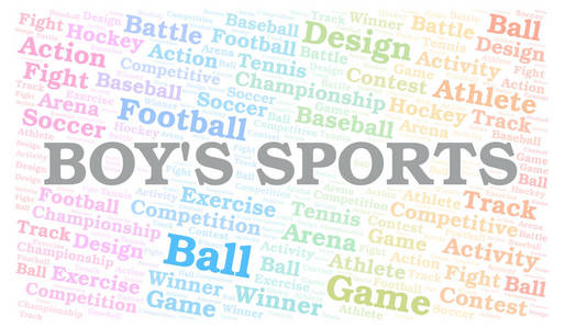 s Sports word cloud. Wordcloud made with text only.