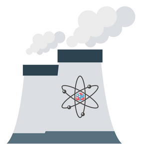 核电站隔离色矢量图标，可以很容易地修改或编辑