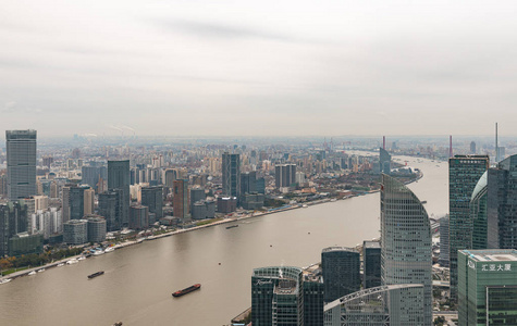 上海池的城市建筑景观鸟瞰图