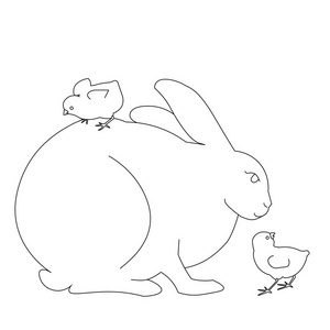 快乐复活节卡片兔子卡通矢量插图照片