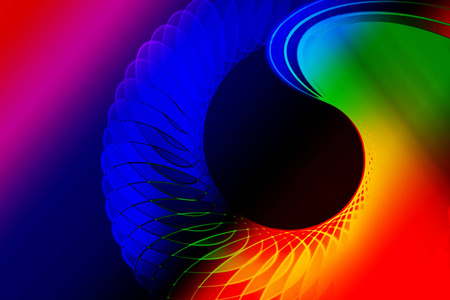 彩色抽象背景与圆形线条