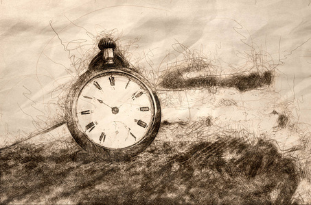 素描显示这一切都是关于时间的流逝照片