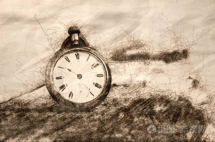 素描显示这一切都是关于时间的流逝